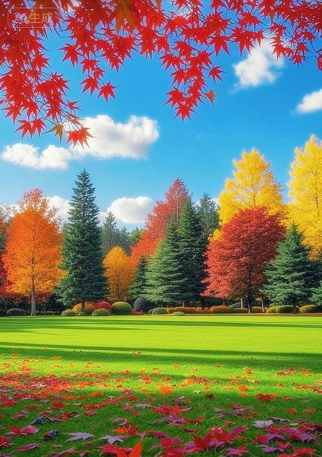 彩叶落满青坪，风都染了秋的颜色