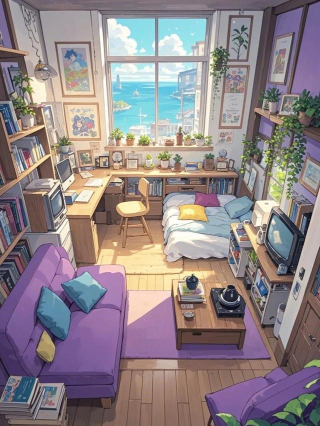 紫色治愈系小屋，心灵温暖的港湾
