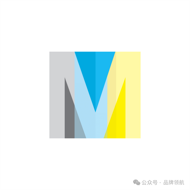 字母M图形创意logo，M的识别在26个字母中排第四