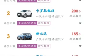 堵堵堵，颗粒堵塞让丰田新款车型荣登投诉榜榜首图片