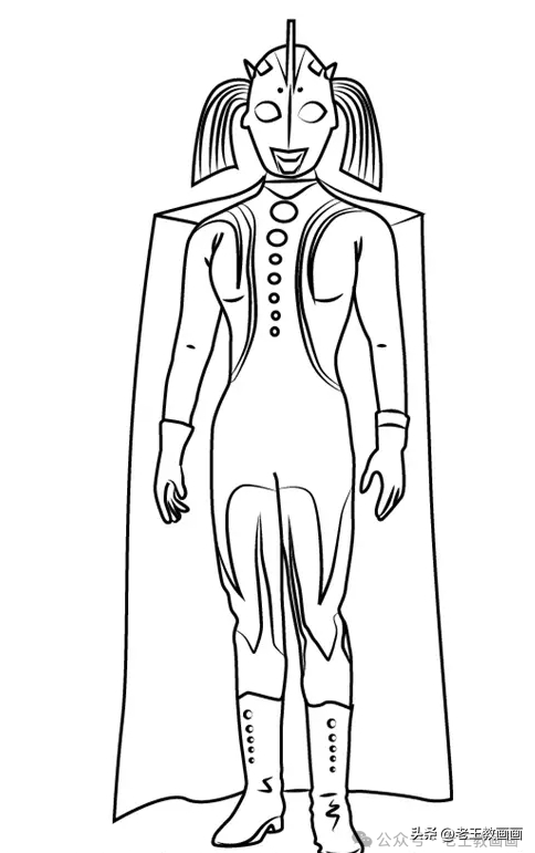 孩子们的最爱，奥特曼线稿资料，临摹涂色