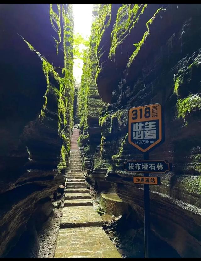 🌄 恩施秘境：地缝悬光，石林溯古，浮桥吻涟漪