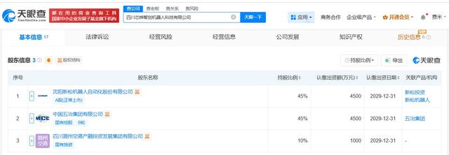 五冶集团、机器人等在四川成立科技公司 注册资本1亿