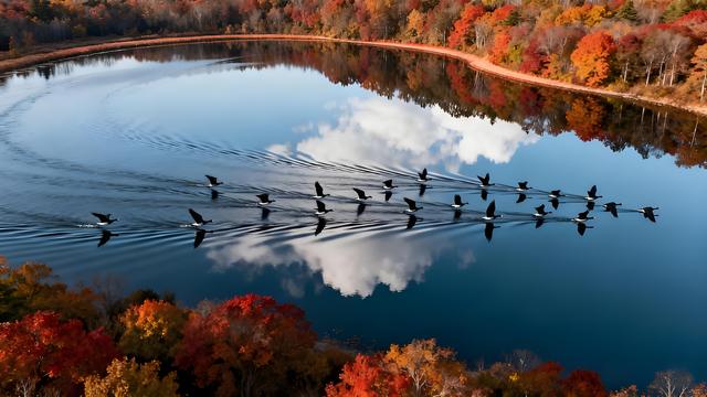 雁字裁云处，青城染就北疆最瑰丽的秋色长卷