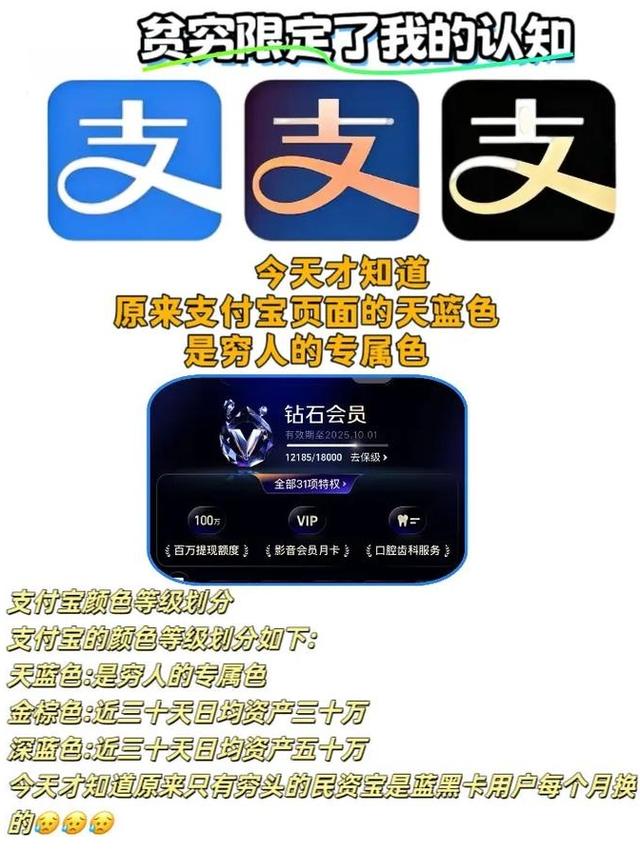 用支付宝这么多年，才知道支付宝分三六九等