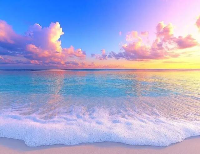 海平面上的霞光