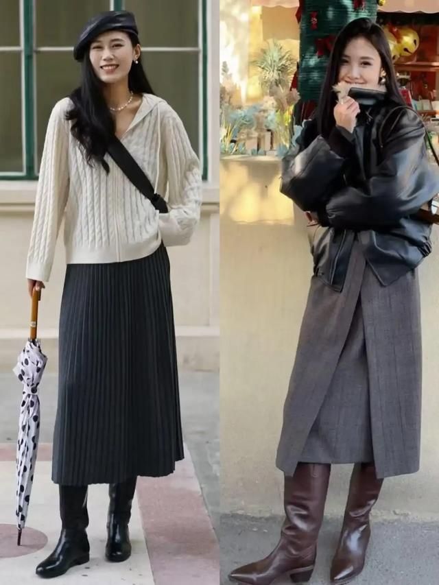 今冬“裙中靴”穿法火了!解锁优雅女人味,小个子也能穿出大长腿