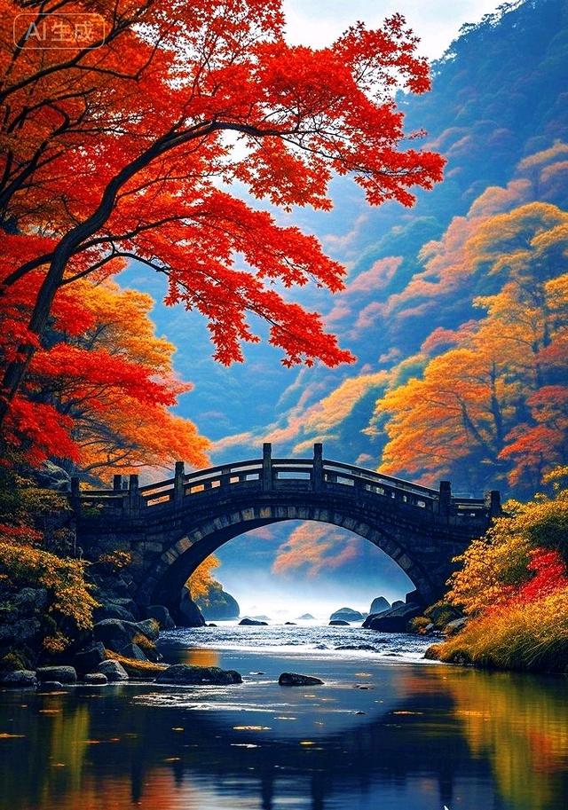 枫桥秋涧：雾里的红叶仙境