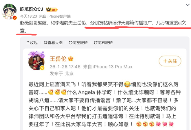 不忍了！王岳伦回应王诗龄休学，李湘参与缅北诈骗传闻真相大白