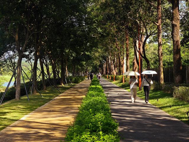 从学苑大道入大沙河绿过大学城后进深圳弯公园流花山景点【高清】