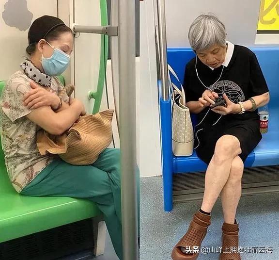 上海地铁奶奶”穿搭火了！白发不染发裙得体，老了就该这么美