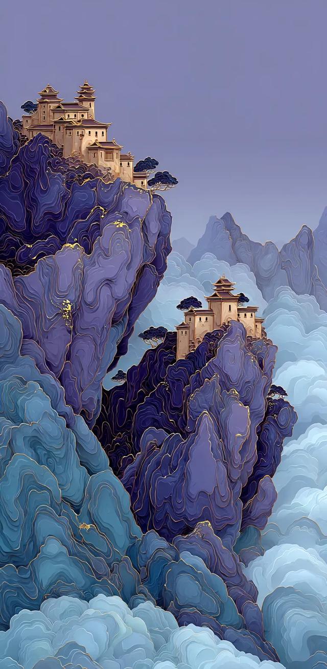 紫色山川湖海壁纸｜和舒服的人在一起 连沉默都是快乐的