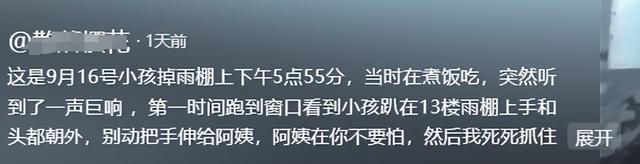 寒心！女童20楼坠至13楼雨棚被业主拽住，后续: 功劳却被抢了？