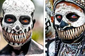 原始人部落真实生活是什么样的，令人震惊的割唇礼，骷髅舞大揭秘图片