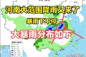 河南大范围降雨又来了！大暴雨下不停！周末要泡汤 ，暴雨分布如下图片