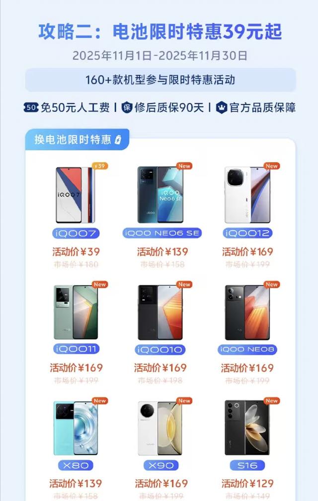 vivo用户注意！老机型换电池活动来了，有机会免费更换