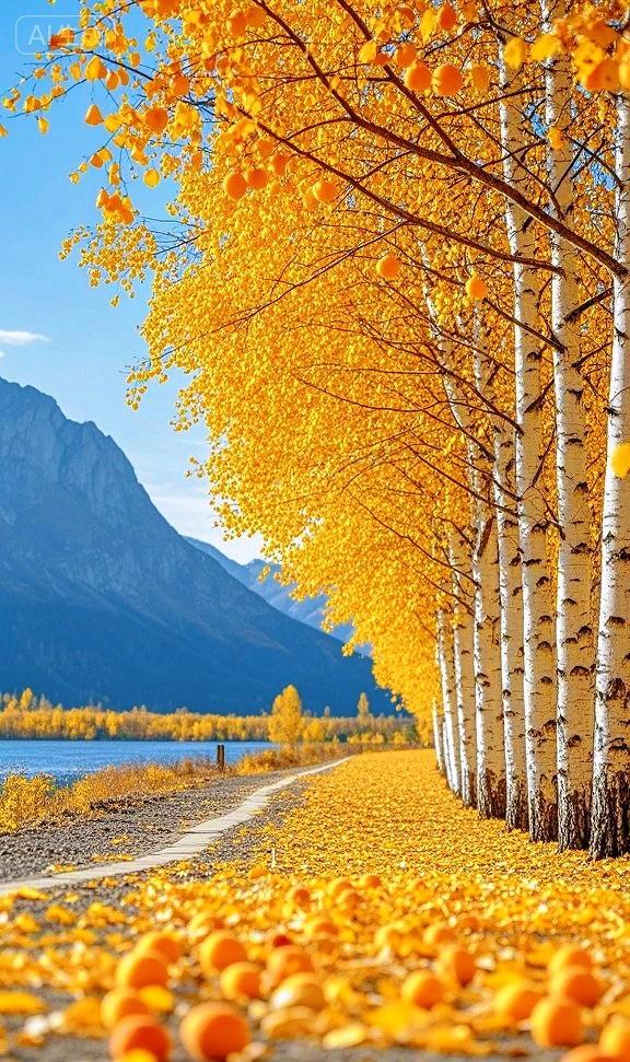 这片金黄白桦林太治愈了