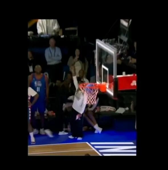 王鹤棣NBA名人赛在炸场！这球技，内与真没对手？