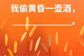诗句接龙：我偷黄昏一壶酒。下一句是？评论区都是人才图片