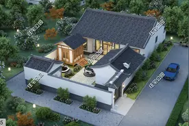 河南农村自建14×26米一层中式小院，大气又舒适，看着就很享受图片