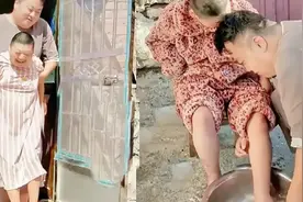 兄妹之爱，90后弟弟给姐姐洗澡换衣，感动千万网友图片