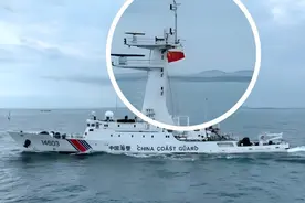 中国海警公布视频，五星红旗与金门岛同框，更改巡查金门海域措辞图片