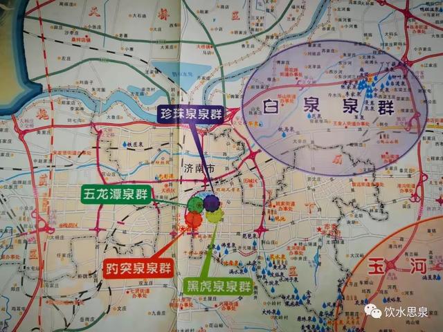 千泉之城‖济南市泉水分布位置图