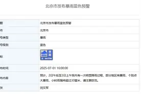 北京市发布暴雨蓝色预警图片