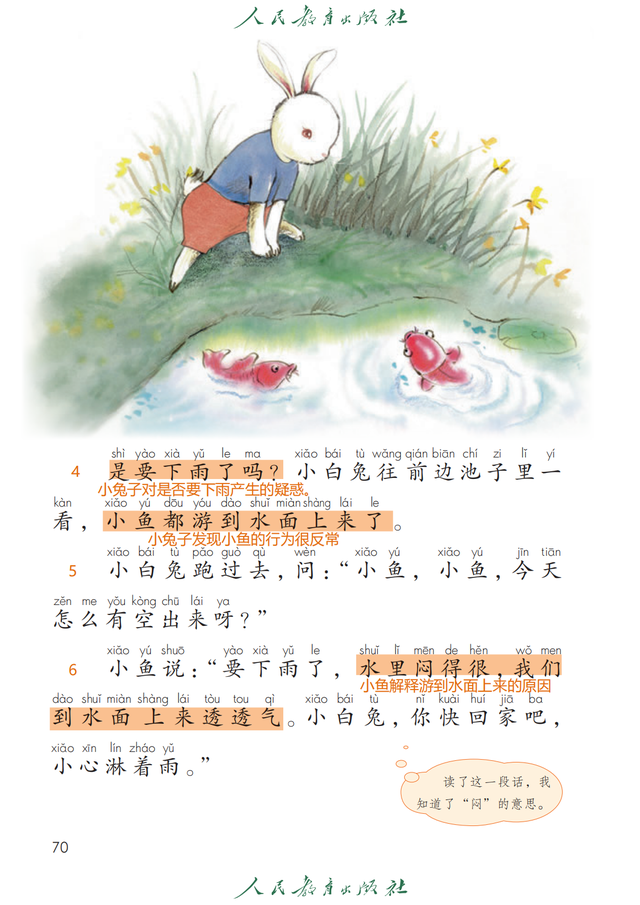 一年级语文：《要下雨了》预习、复习、课堂笔记详解