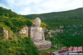 台媒看大陆：山西太原蒙山大佛 “消失”600多年后“重生”图片