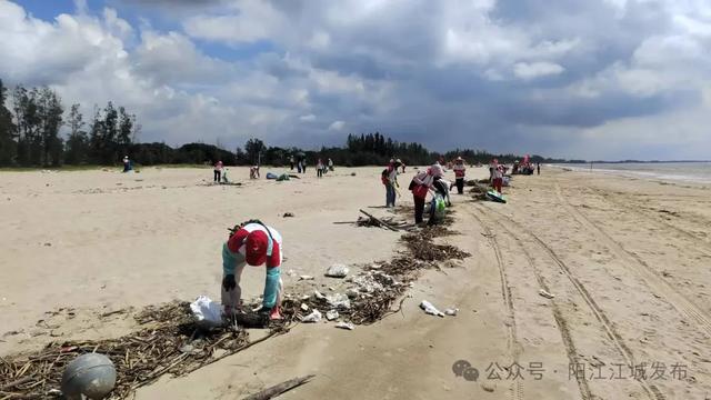 绿美阳江·共筑美丽家园｜埠场镇山外西海滩举行净滩志愿活动