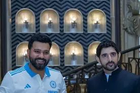 迪拜王储出访和莫迪同框眼神清澈，哈曼丹身材矮小，穿黑衣显邋遢图片