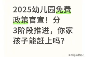 2025幼儿园免费政策官宣！分3阶段推进，你家孩子能赶上吗？图片