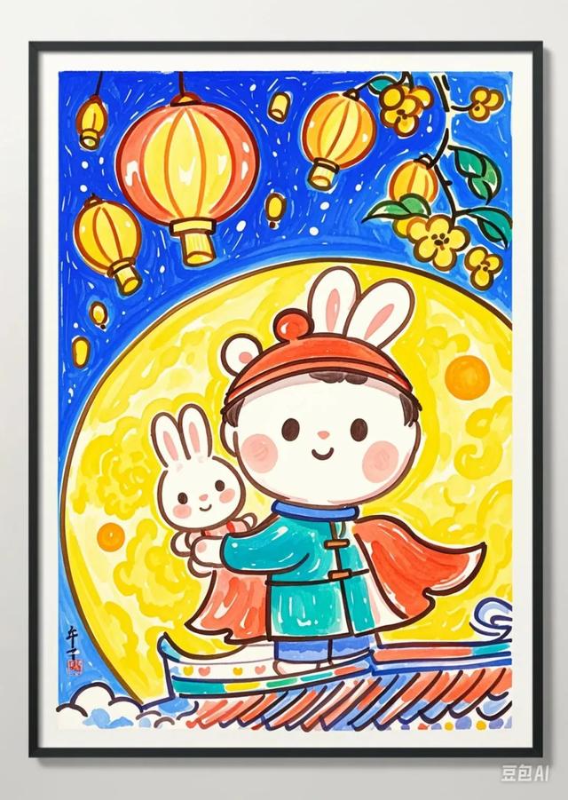 简笔画最全中秋节主题绘画＋绘画思路，张张创意满满！