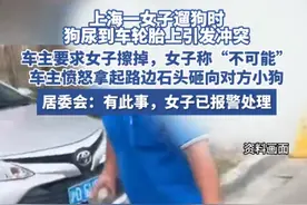 闹大了！女子遛狗尿车轮胎上！车主拿砖砸向对方小狗！已报警处理图片