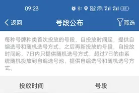 每个人有三次选号机会，一定要都用了，没准就选到心怡的号牌图片