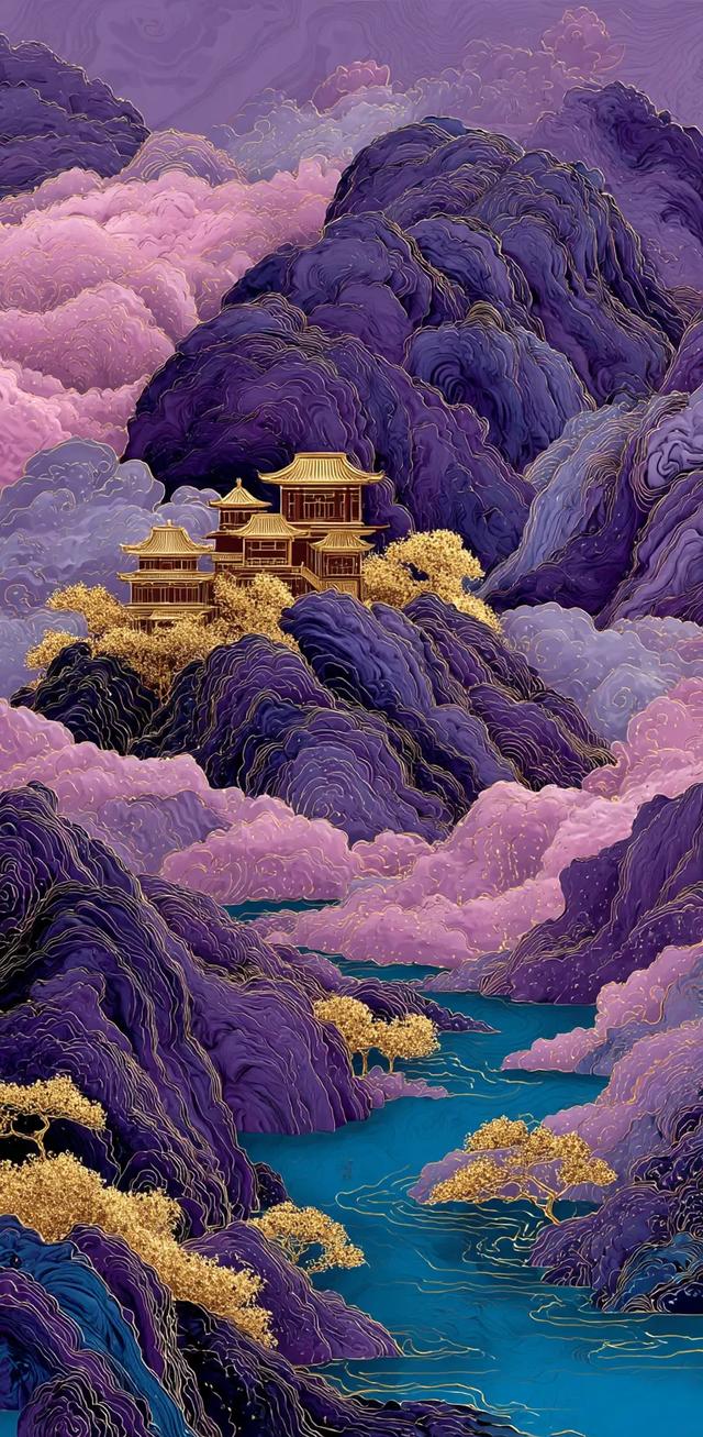 紫色山川湖海壁纸｜和舒服的人在一起 连沉默都是快乐的