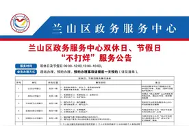 兰山区政务服务中心通告：2025年双休日及节假日“不打烊”！图片
