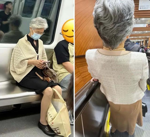 又被北京“地铁奶奶”惊艳到！白发不染，不穿老年装，美得太高级