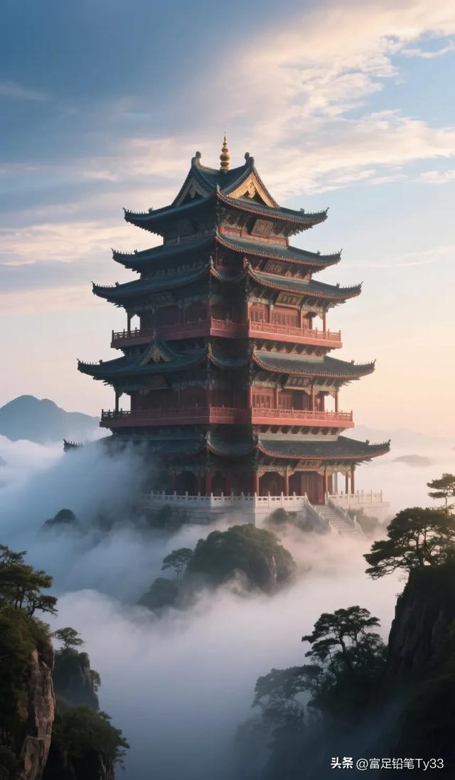 云海之上，古塔耸立，仙境般的美景！