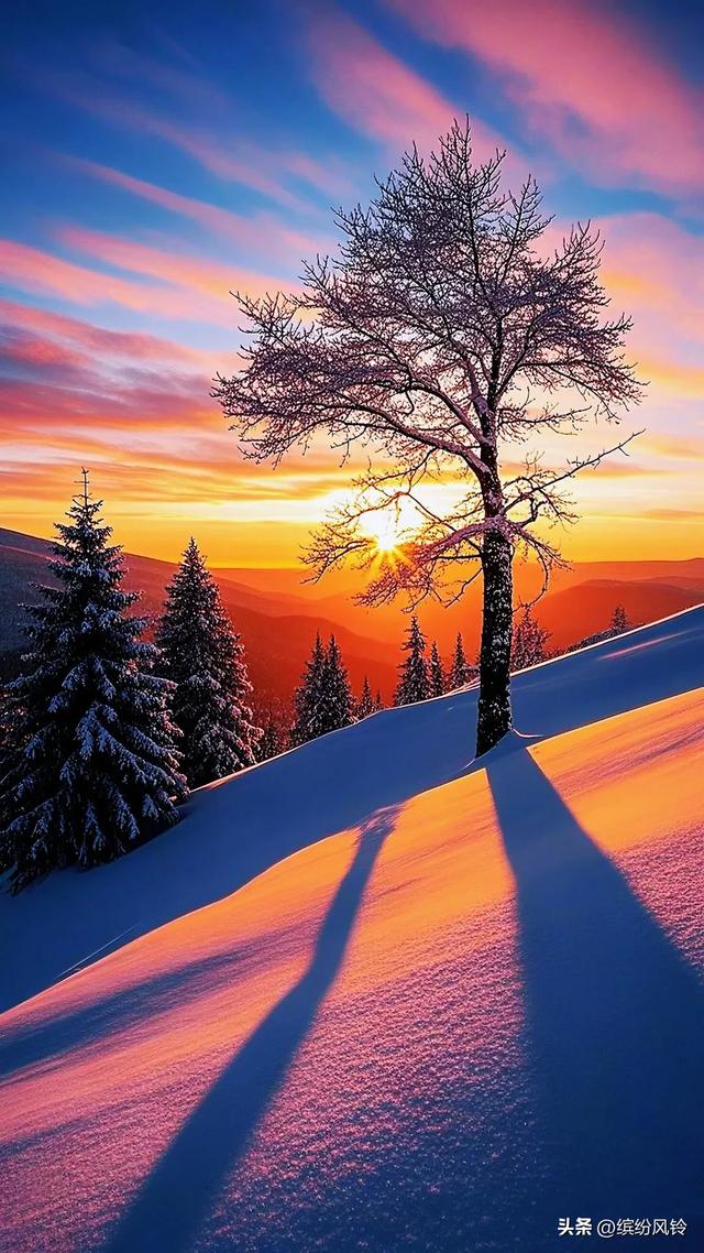 雪裹秋光，树栖金芒