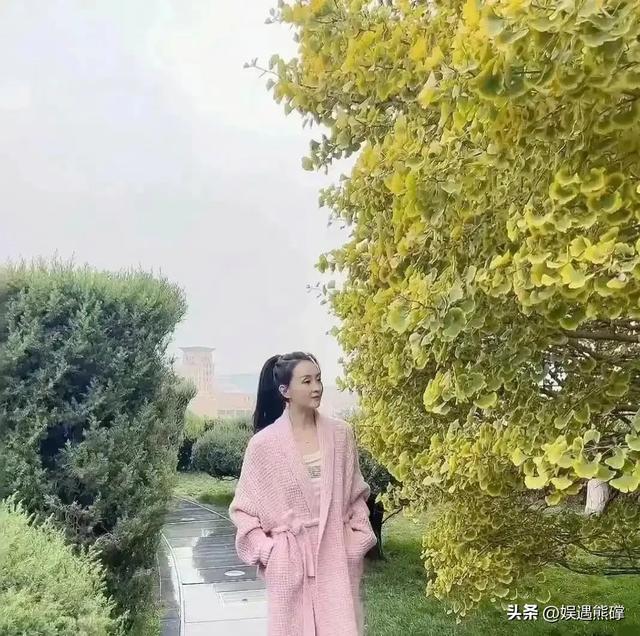 王艳太有钱了，穿睡衣在自家花园散步，背后就是紫禁城！