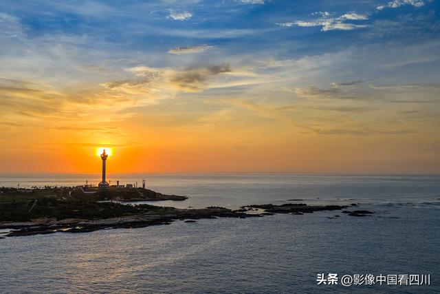 海南文昌：木兰灯塔落日美景