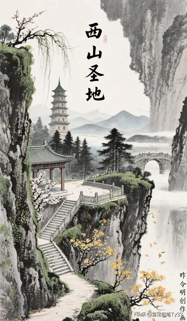探秘西山：水墨仙境中古塔与瀑布的诗意交响！