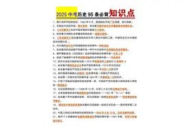 2025中考历史95条必背知识点总结！图片