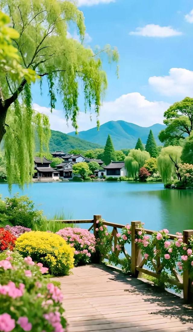 冬日湖畔遇故人，牵手踏雪寻美景，远山如画心已醉