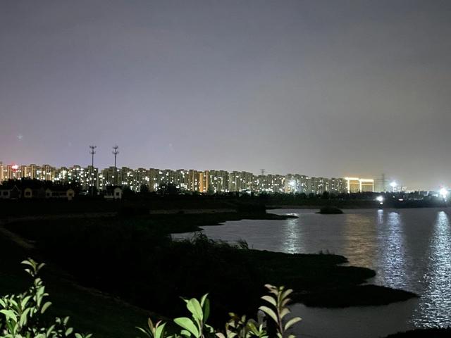 夜骑六合东南滁河河堤玉带到六合铁路桥段