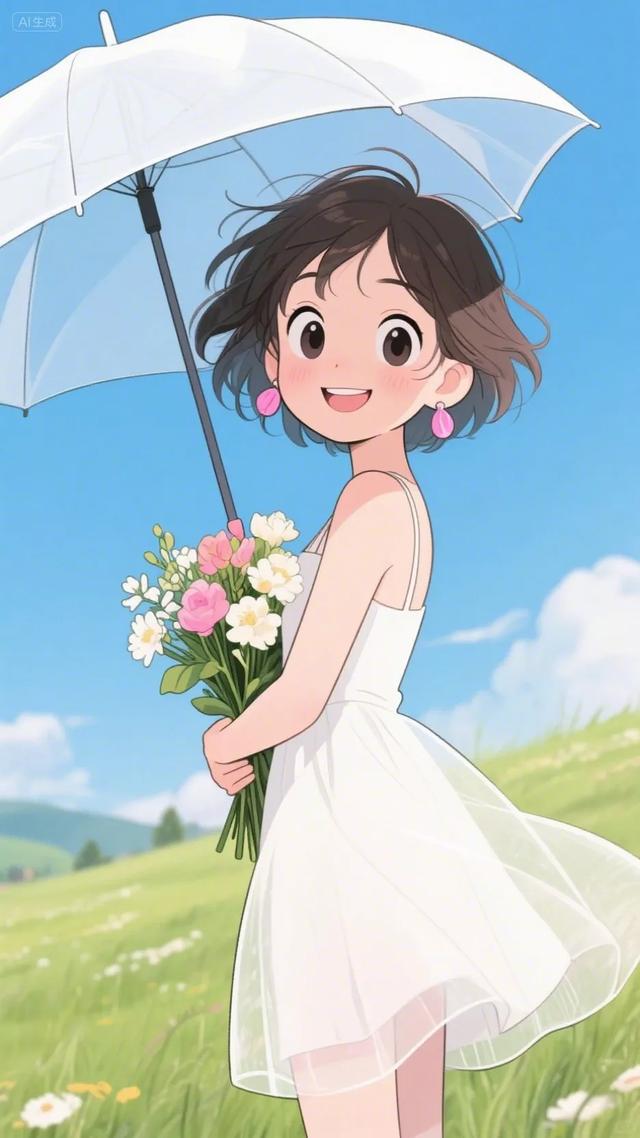 绘本插画，卡通动漫简笔画‖活力少女