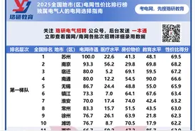 全国地市电网性价比排行榜发布！你所在的城市处于第几名？图片