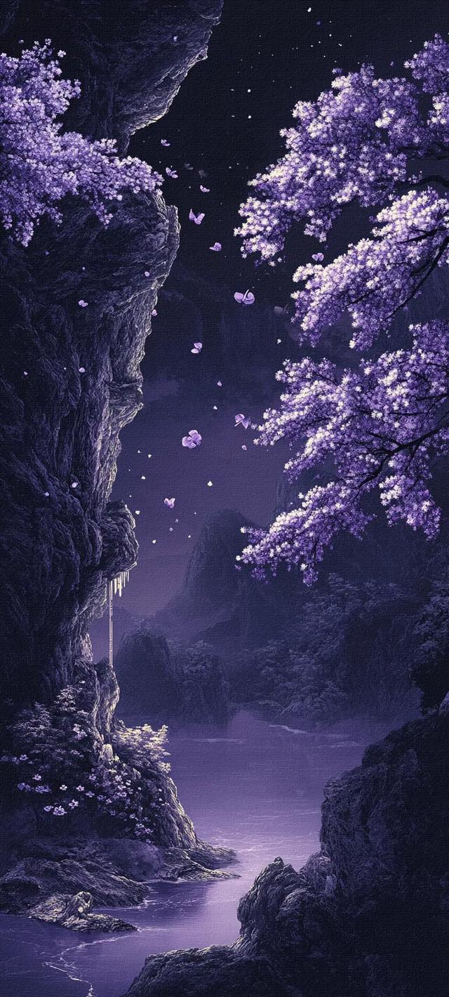 紫色山川湖海壁纸｜和舒服的人在一起 连沉默都是快乐的
